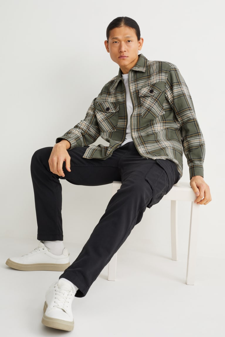 Green C&A Check Men's Shirts | KXSLC-5819