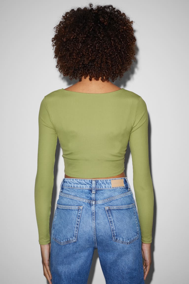 Green C&A Clockhouse Cropped Women's Top | IGRLF-6087