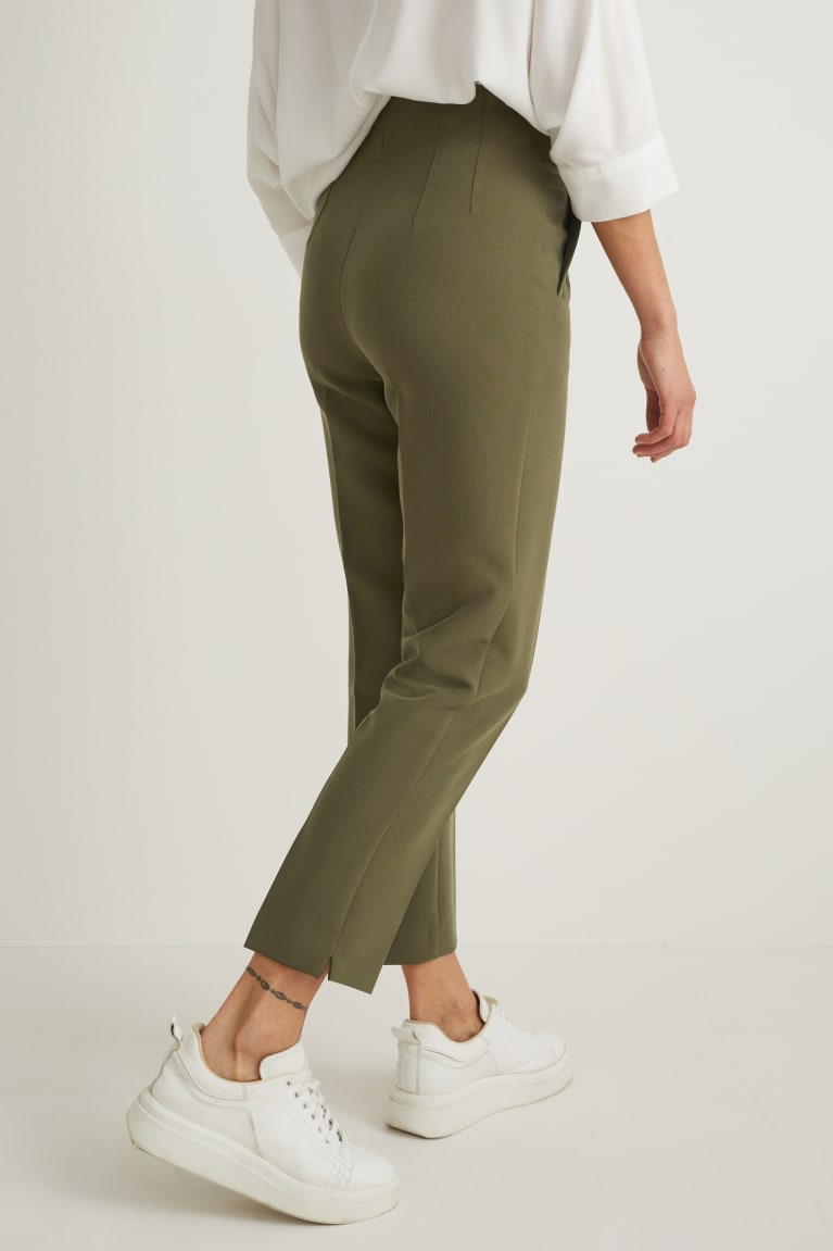 Green C&A Cloth High Waist Cigarette Fit Recycled Women's Trousers | MGTZN-2807