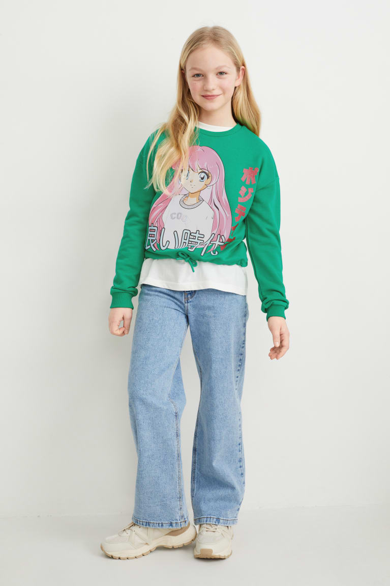 Green C&A Girls' Sweatshirts | NWPYI-7013