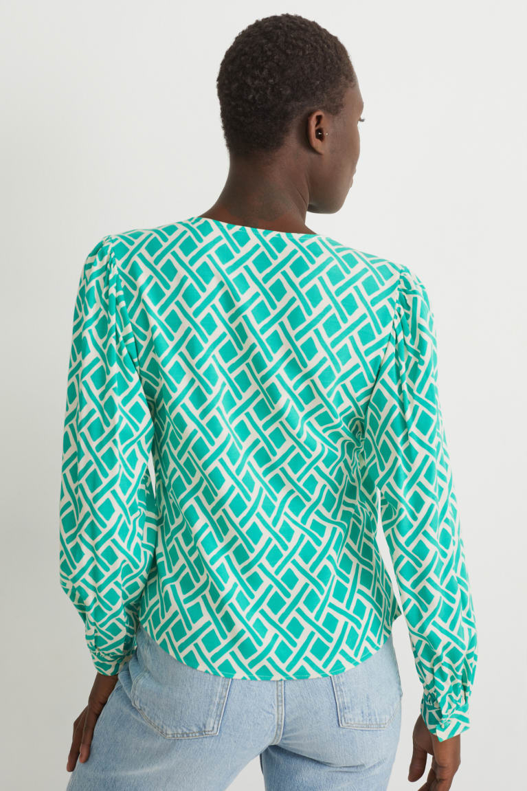 Green C&A Lenzing™ Ecovero™ Patterned Women's Blouses | EQKFJ-6219