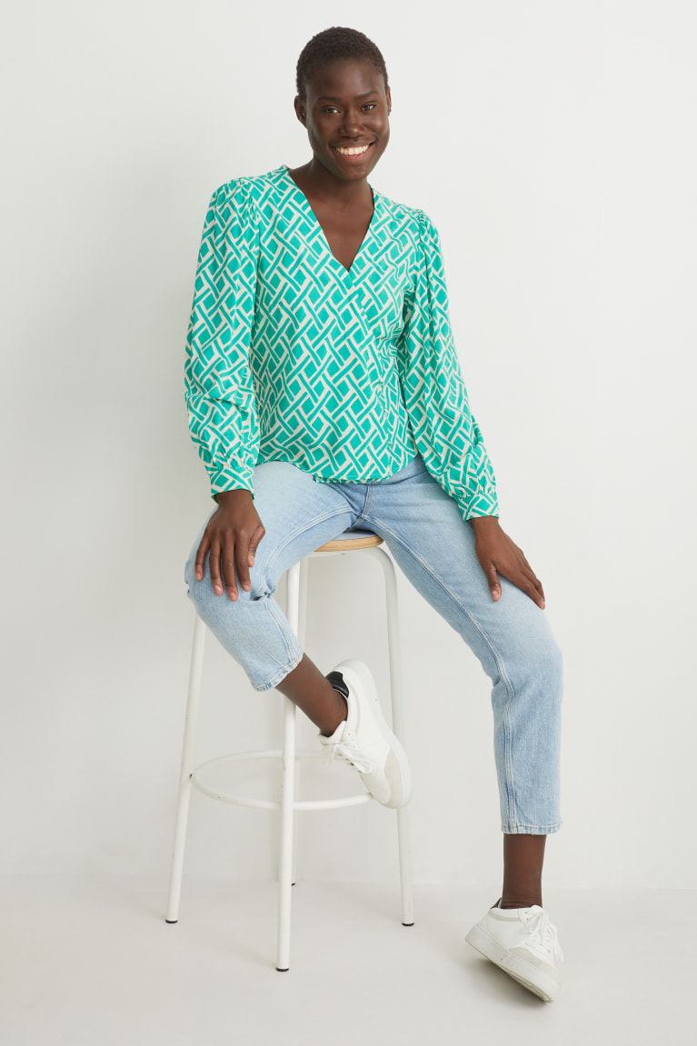 Green C&A Lenzing™ Ecovero™ Patterned Women's Blouses | EQKFJ-6219