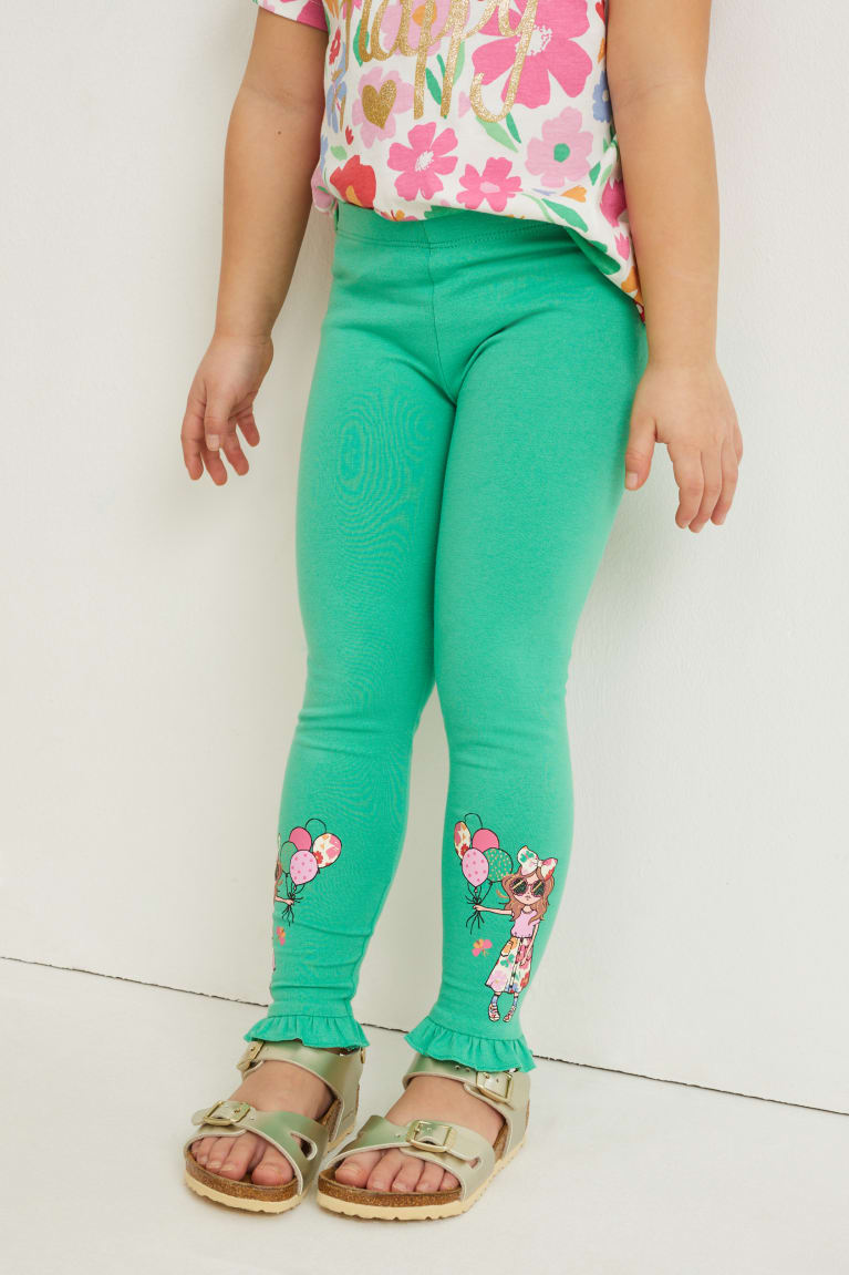 Green C&A Multipack Of 2 Leggings Girls' Trousers | OCGIT-9036