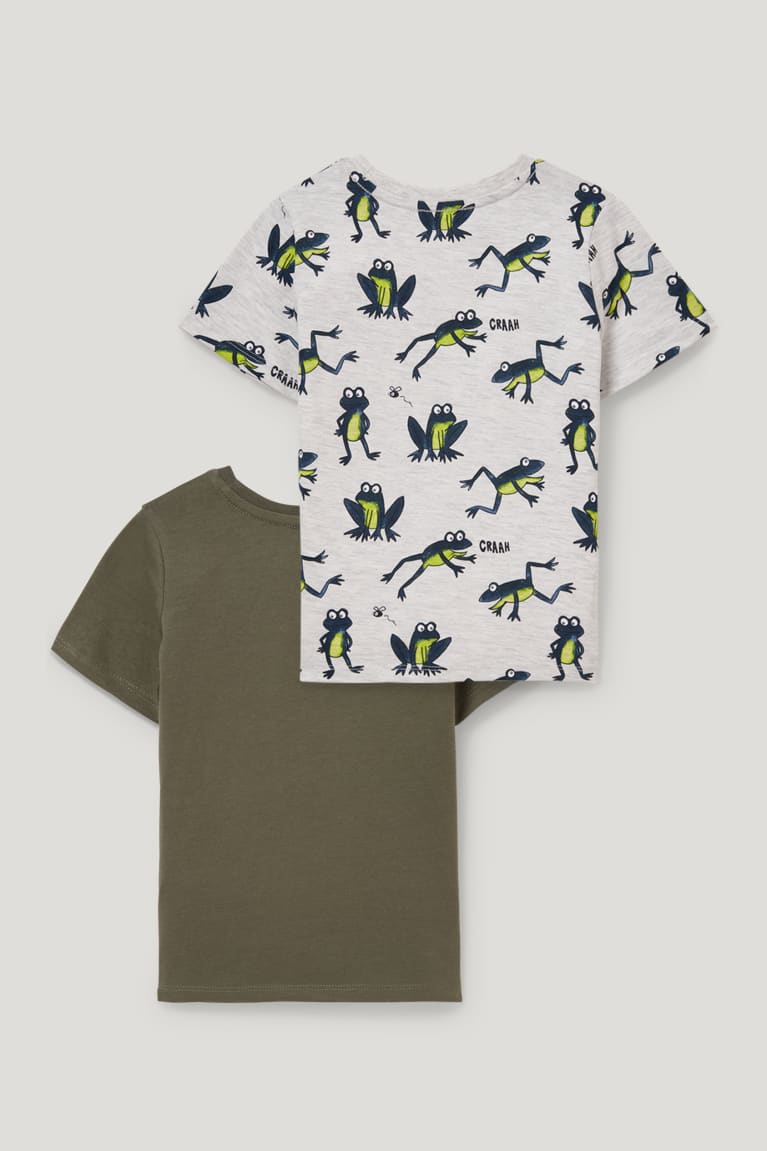 Green C&A Multipack Of 2 Sleeve With In-conversion Cotton Boys' T-shirts | BNPES-8372