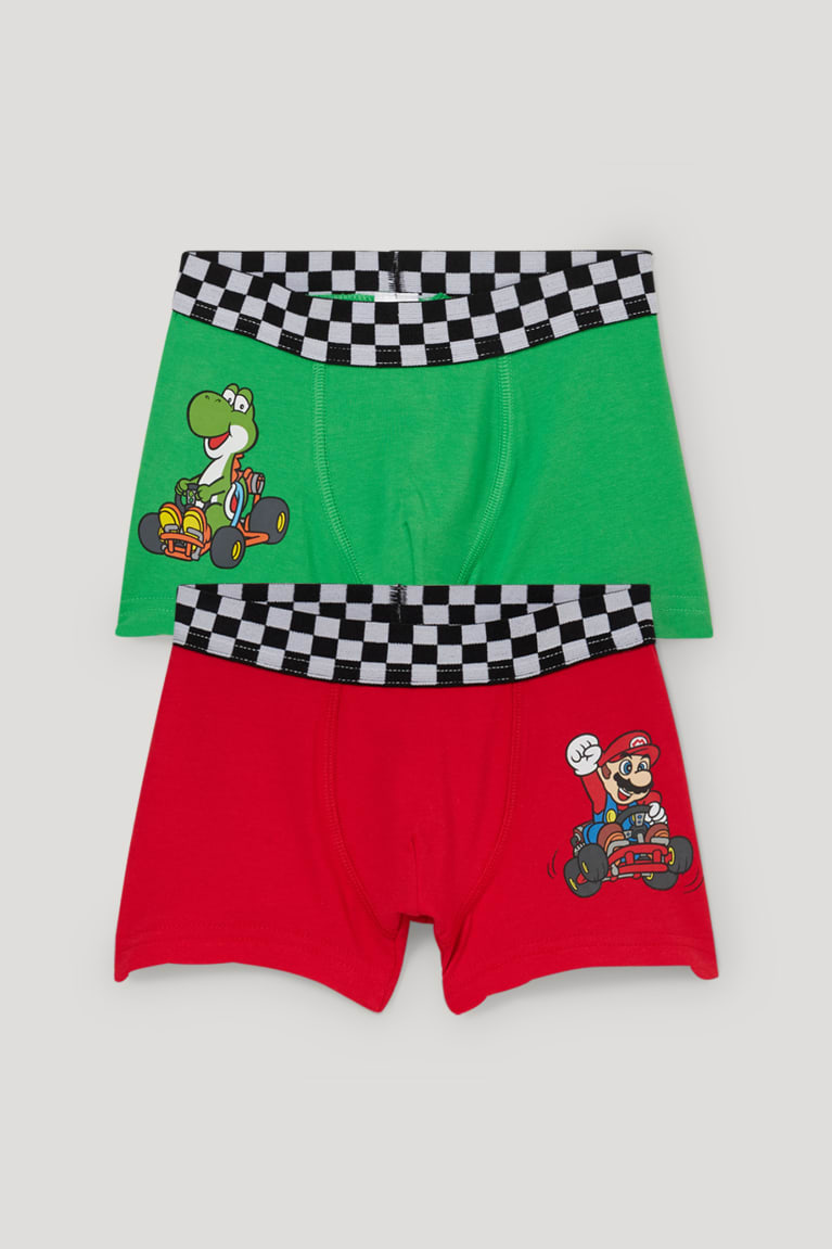 Green C&A Multipack Of 2 Super Mario Boxer Organic Cotton Boys\' Underwear | QXLOI-3271