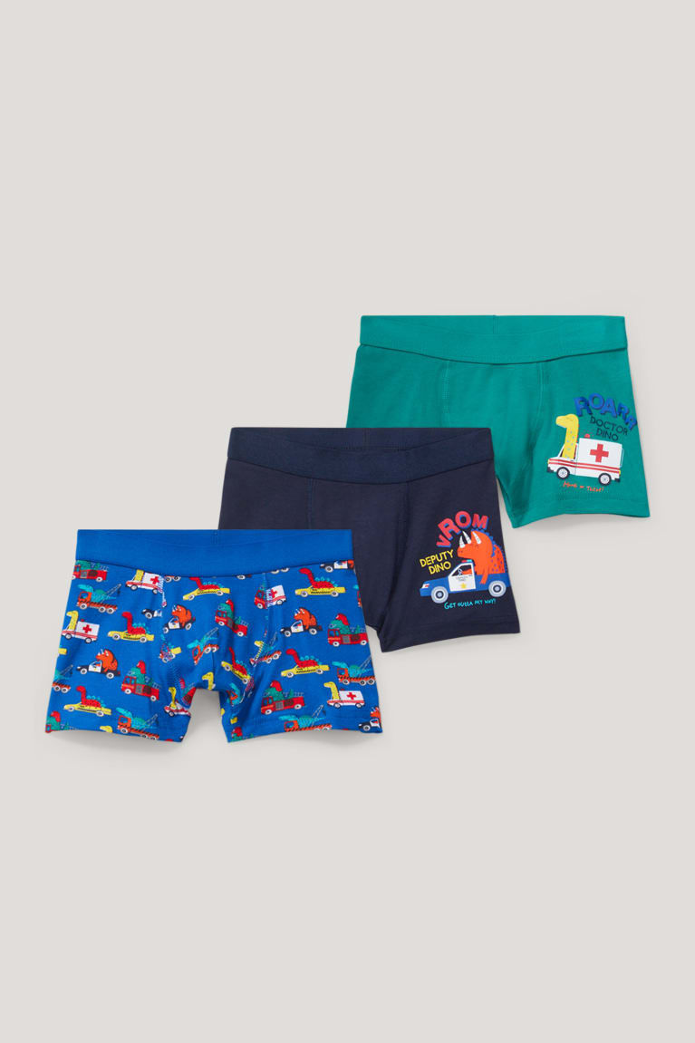 Green C&A Multipack Of 3 Dinosaur Boxer Organic Cotton Boys\' Underwear | QYERW-7123