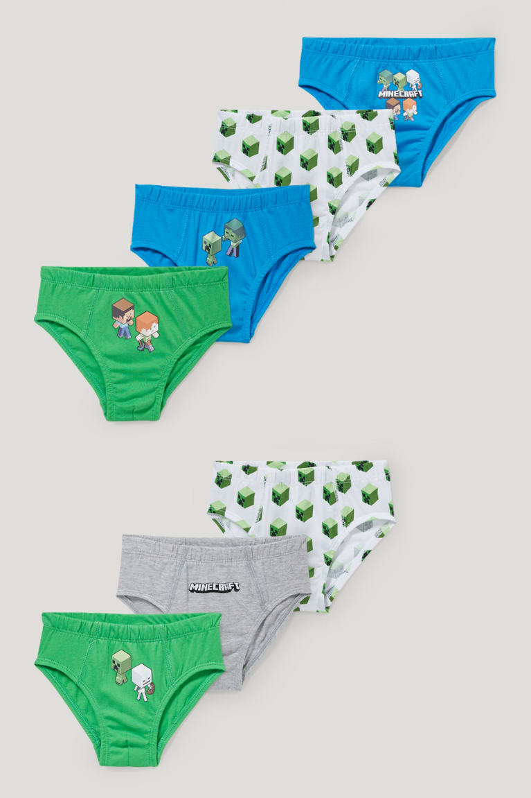 Green C&A Multipack Of 7 Minecraft Briefs Organic Cotton Boys\' Underwear | YOLWP-8714