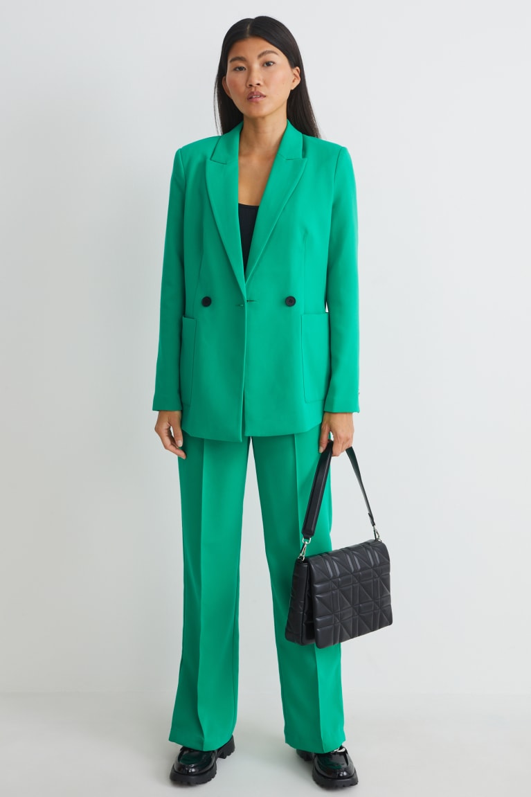 Green C&A Regular Fit Recycled Women's Blazers | EOMAK-8039