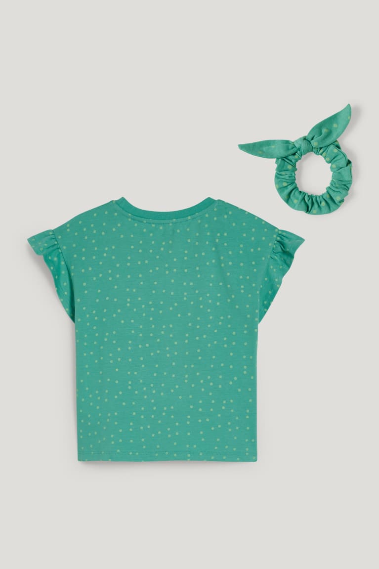 Green C&A Set Sleeve And Scrunchie 2 Piece Girls' T-shirts | XOLYI-7593