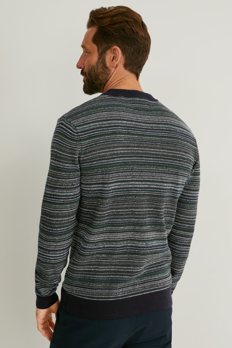 Green C&A Striped Men's Jumper | KNVPA-4375