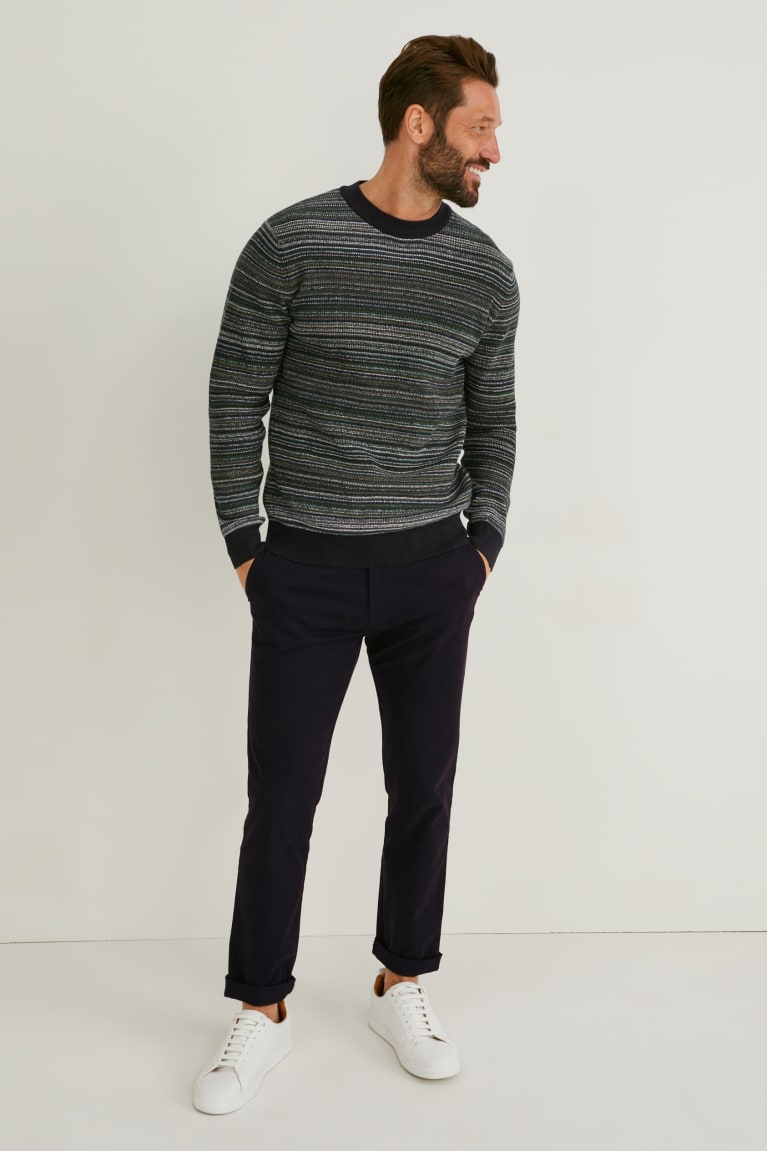 Green C&A Striped Men's Jumper | KNVPA-4375