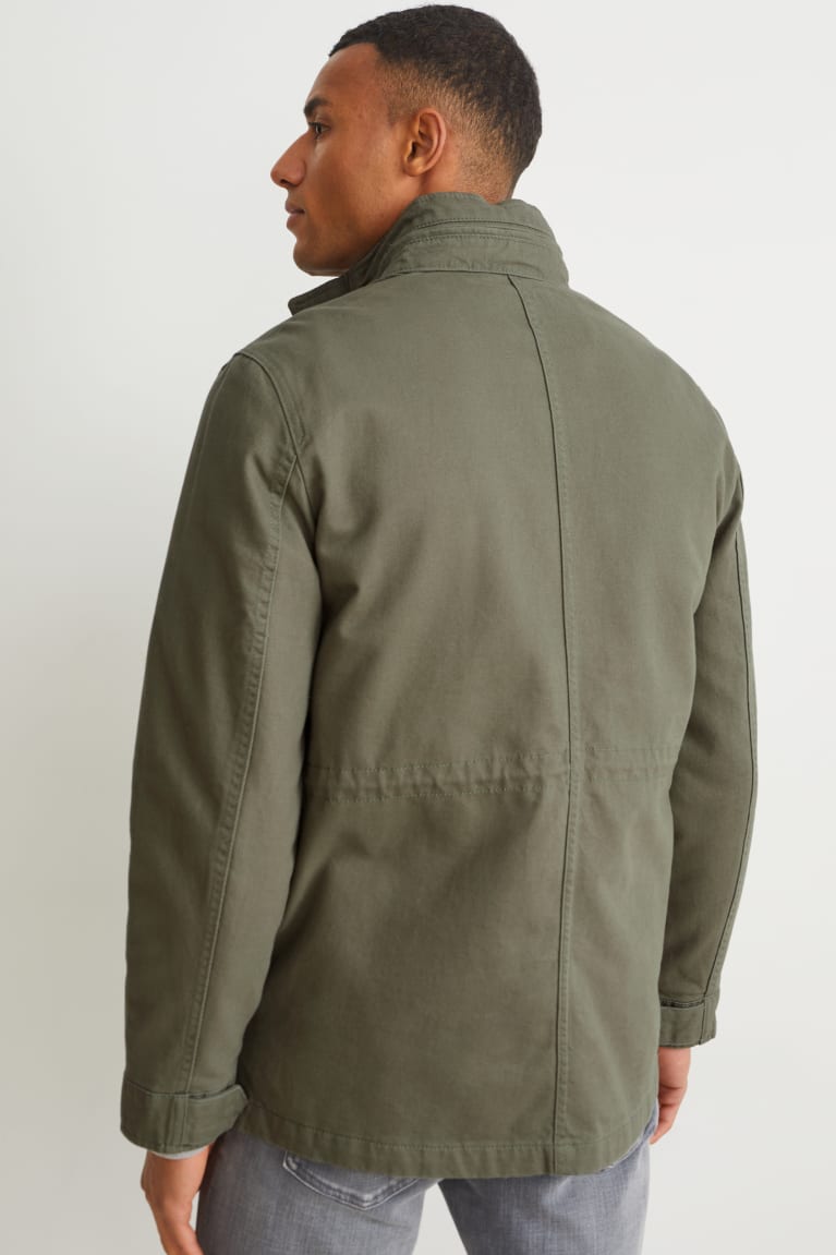 Green C&A With Hood Men's Jackets | KMOEA-5289