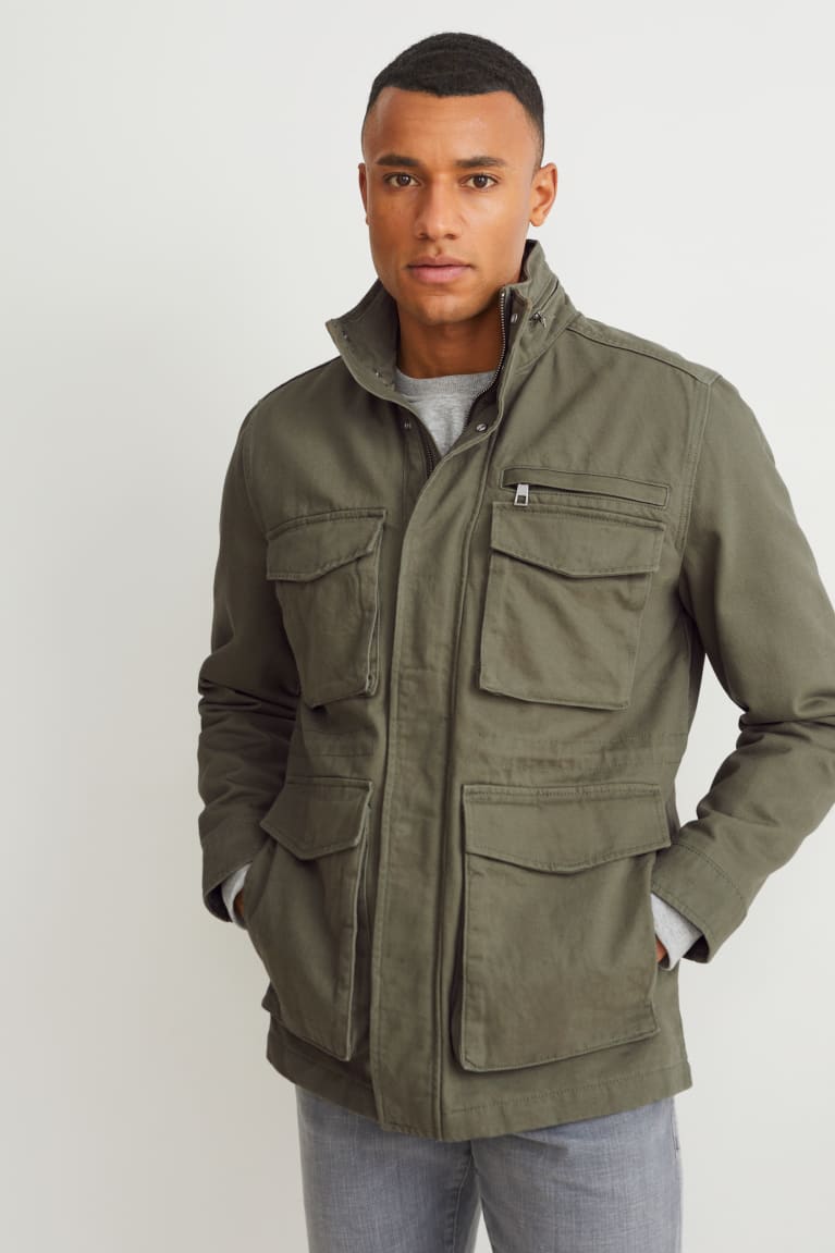 Green C&A With Hood Men\'s Jackets | KMOEA-5289