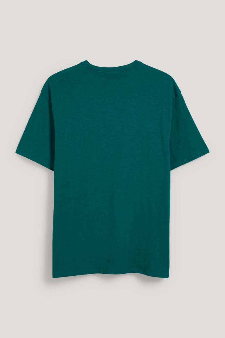 Green C&A With In-conversion Cotton Men's T-shirts | TMJDF-7581