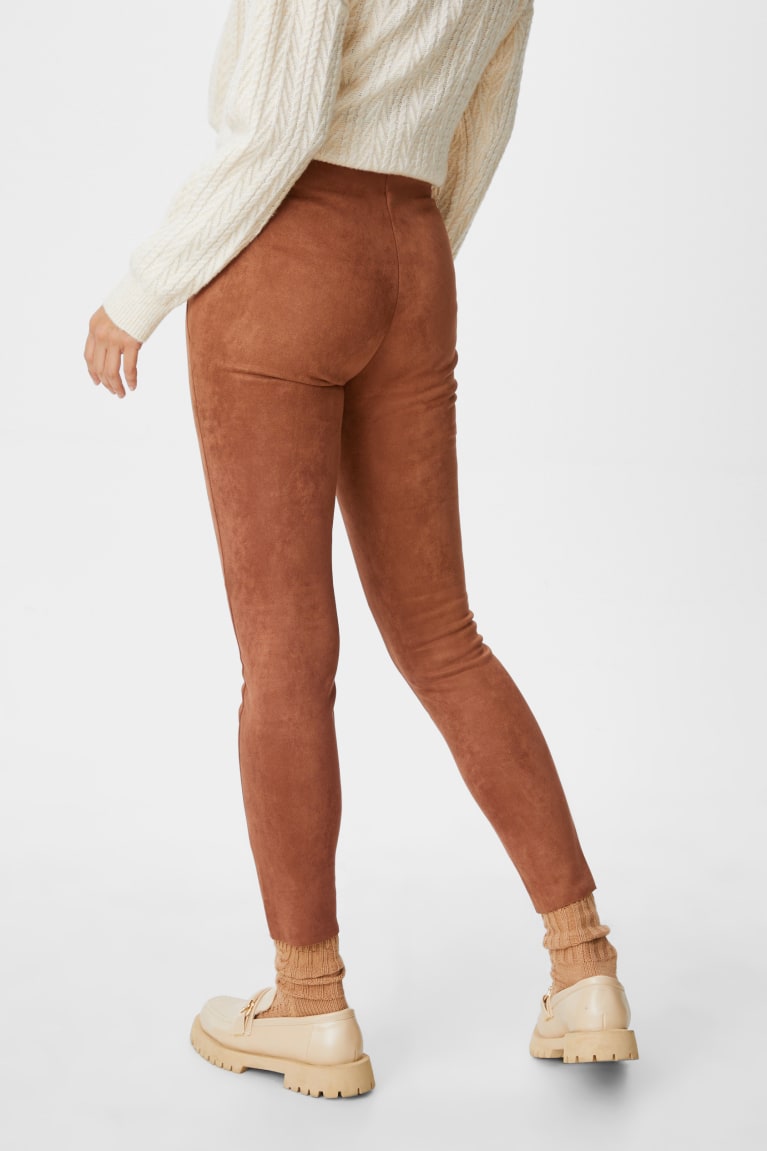 Havanna C&A Leggings Faux Suede Women's Trousers | WVDYJ-8052