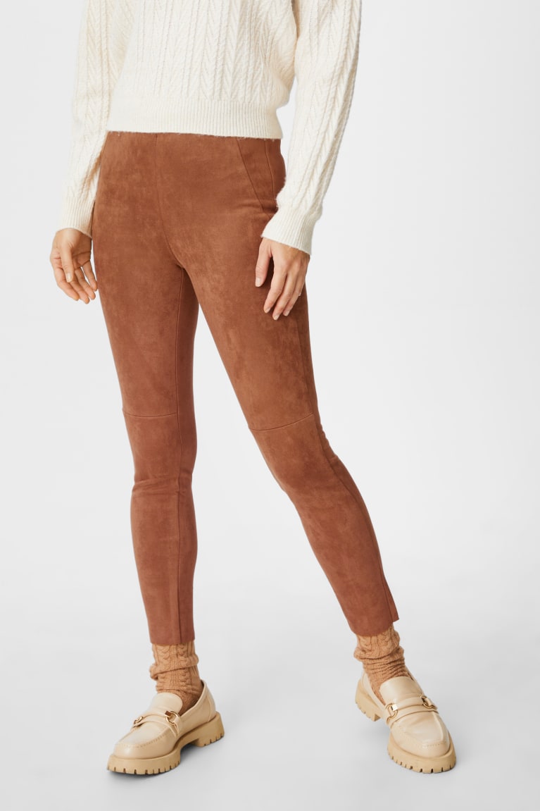 Havanna C&A Leggings Faux Suede Women's Trousers | WVDYJ-8052