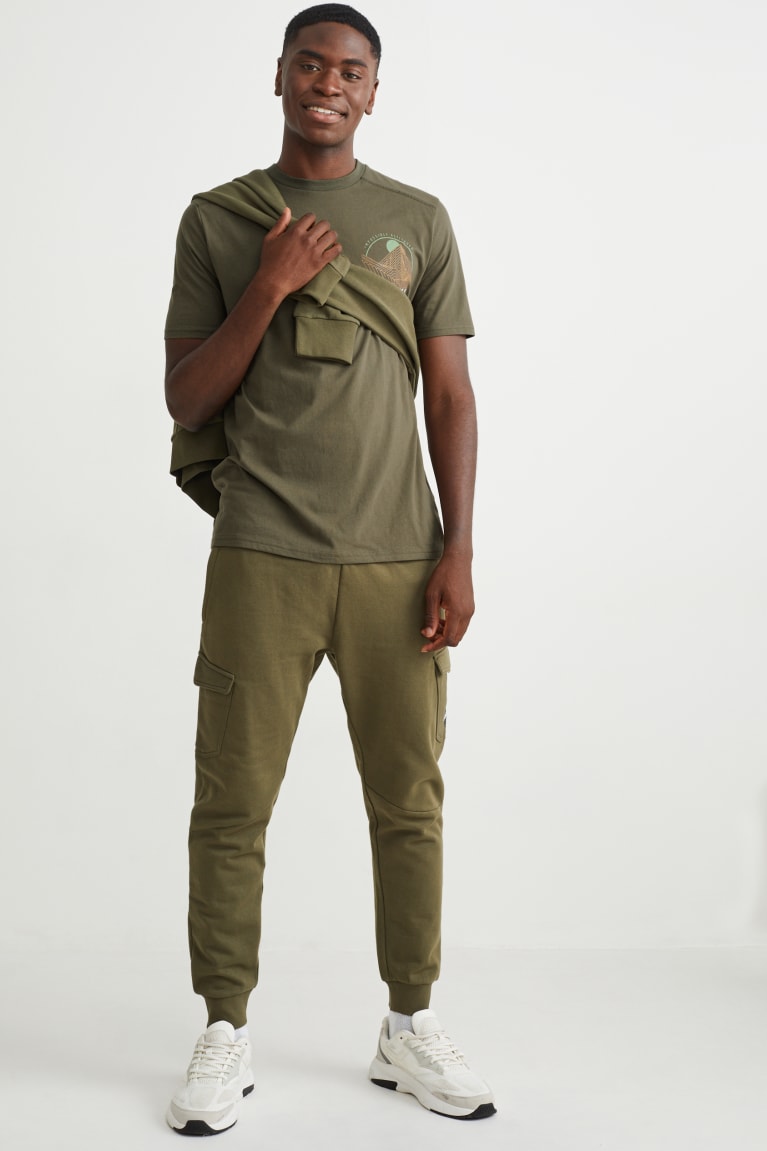 Khaki C&A Active Hiking Men's Top | AUNXH-6073