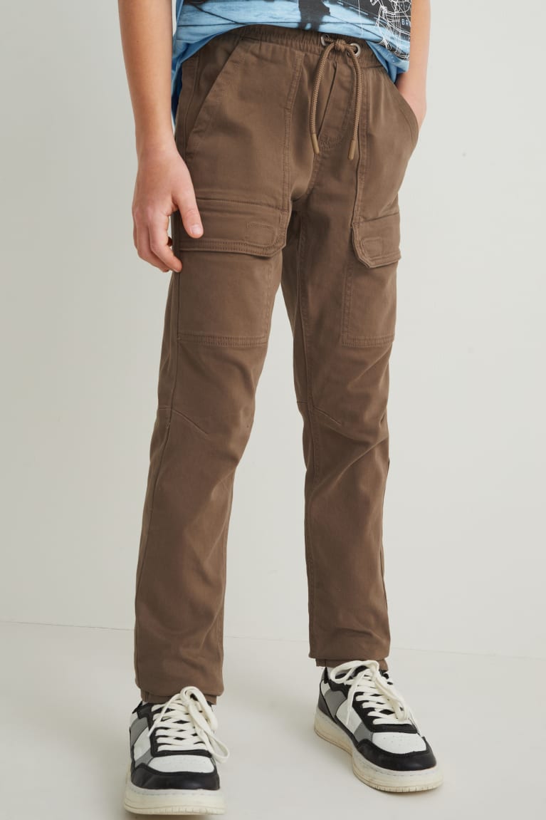 Khaki C&A Cargo Lycra® Boys' Trousers | CHRVU-9504