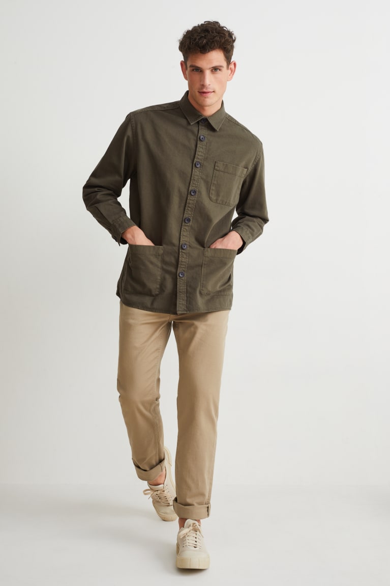 Khaki C&A Men's Shirts | SPVRN-4201