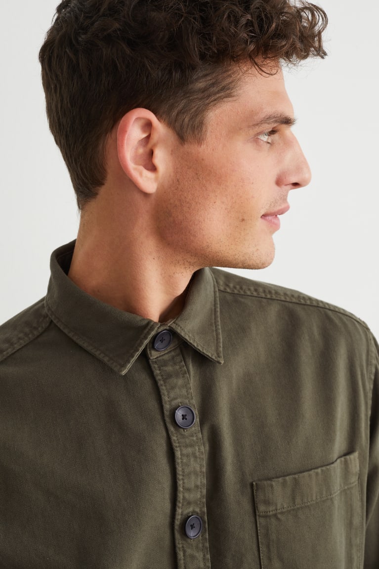 Khaki C&A Men's Shirts | SPVRN-4201