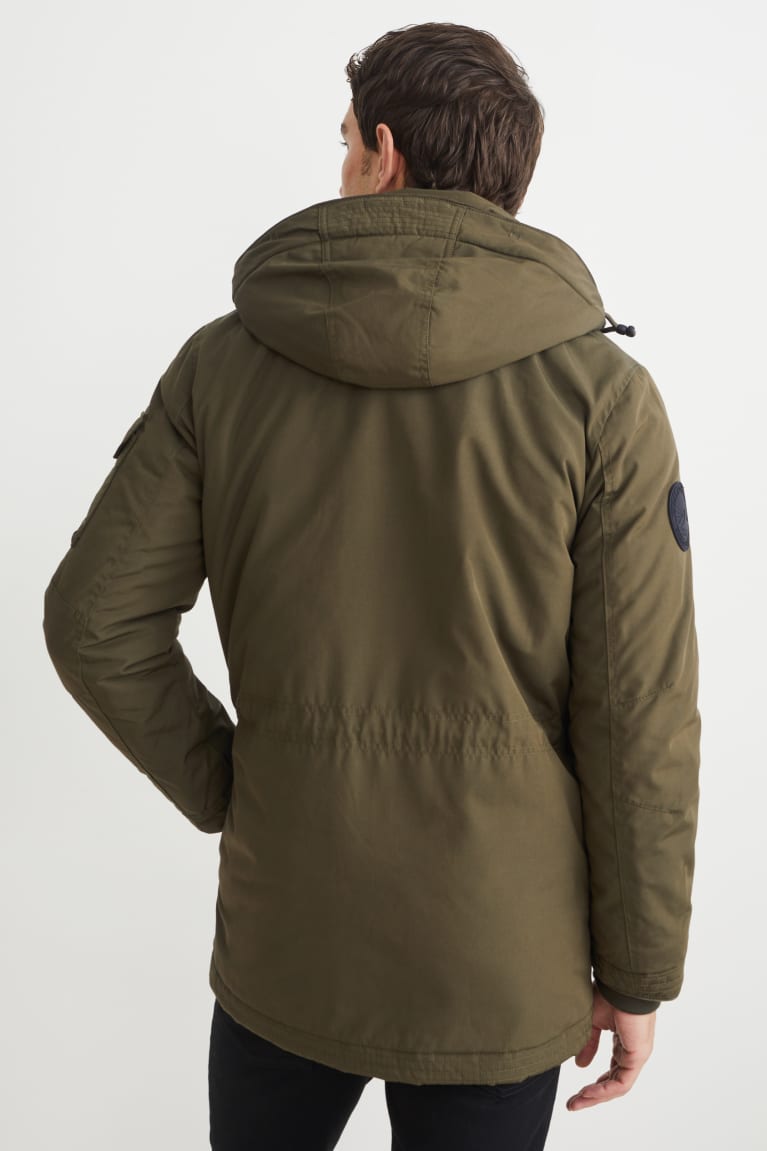 Khaki C&A With Hood Men's Jackets | KCQFY-1984