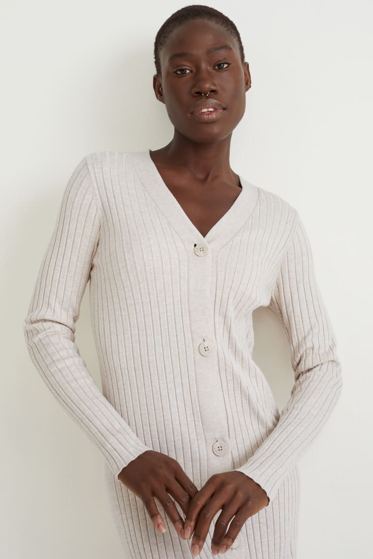 Light Beige C&A Basic With Lenzing™ Ecovero™ Women's Cardigan | DLBNG-6928