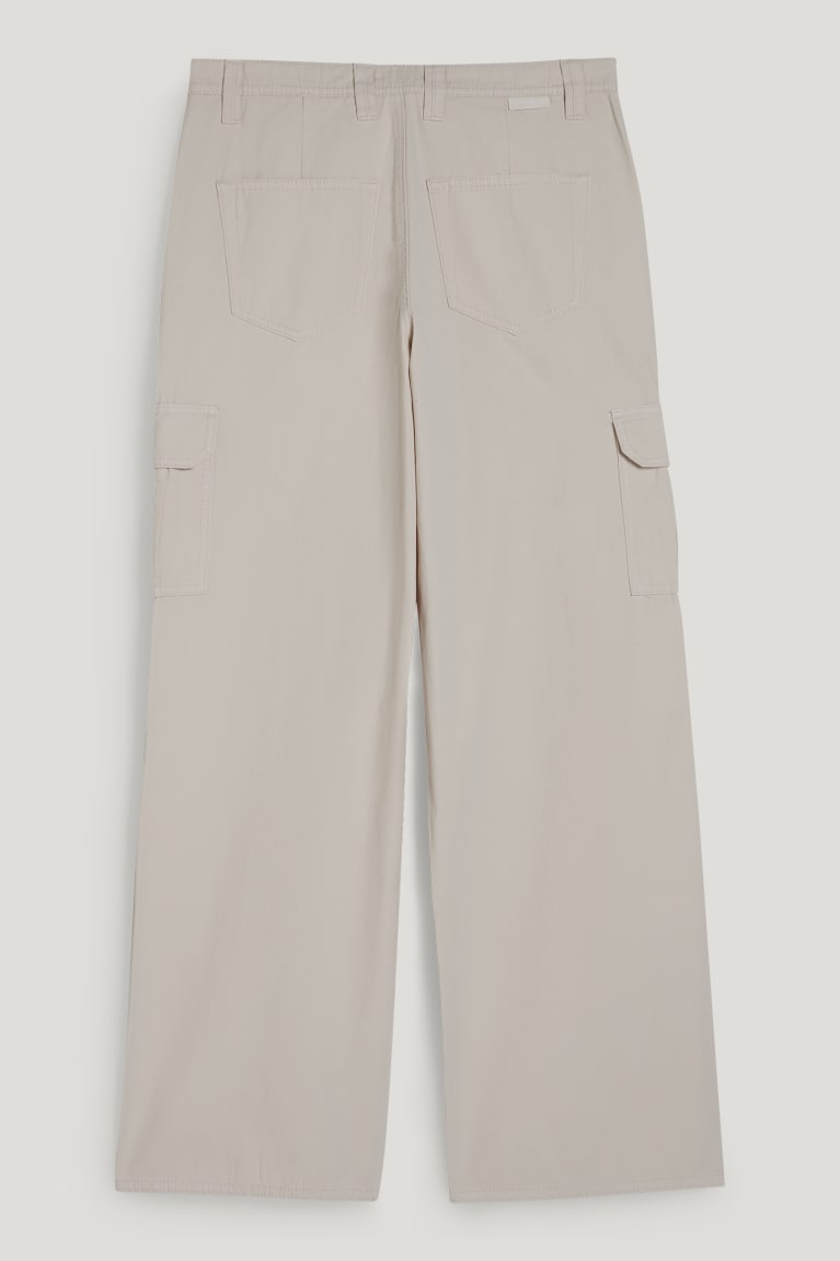 Light Beige C&A Clockhouse Cargo High Waist Relaxed Fit Women's Trousers | XPMJO-4192