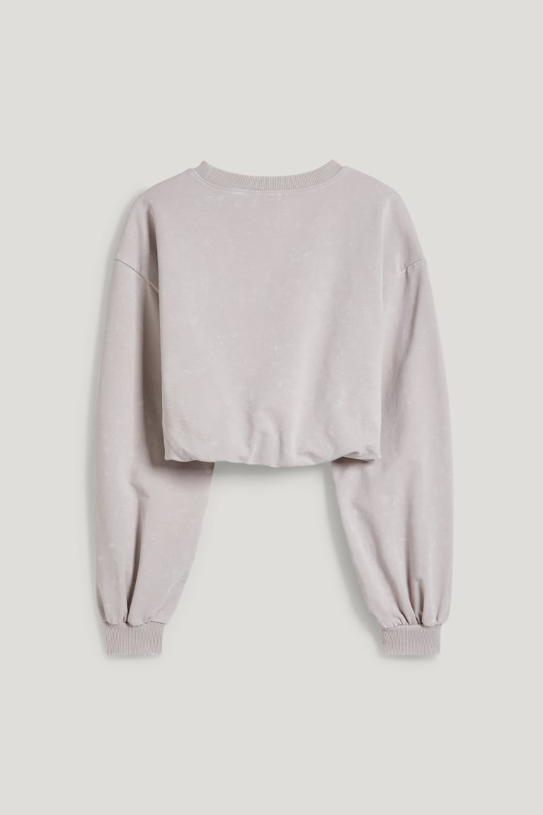 Light Beige C&A Clockhouse Cropped Women's Sweatshirts | LUJBY-2678