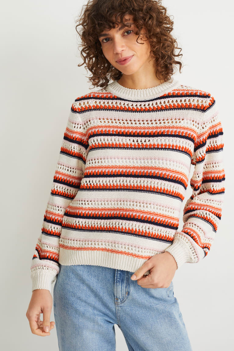 Light Beige C&A Striped Women\'s Jumper | PADUC-1468