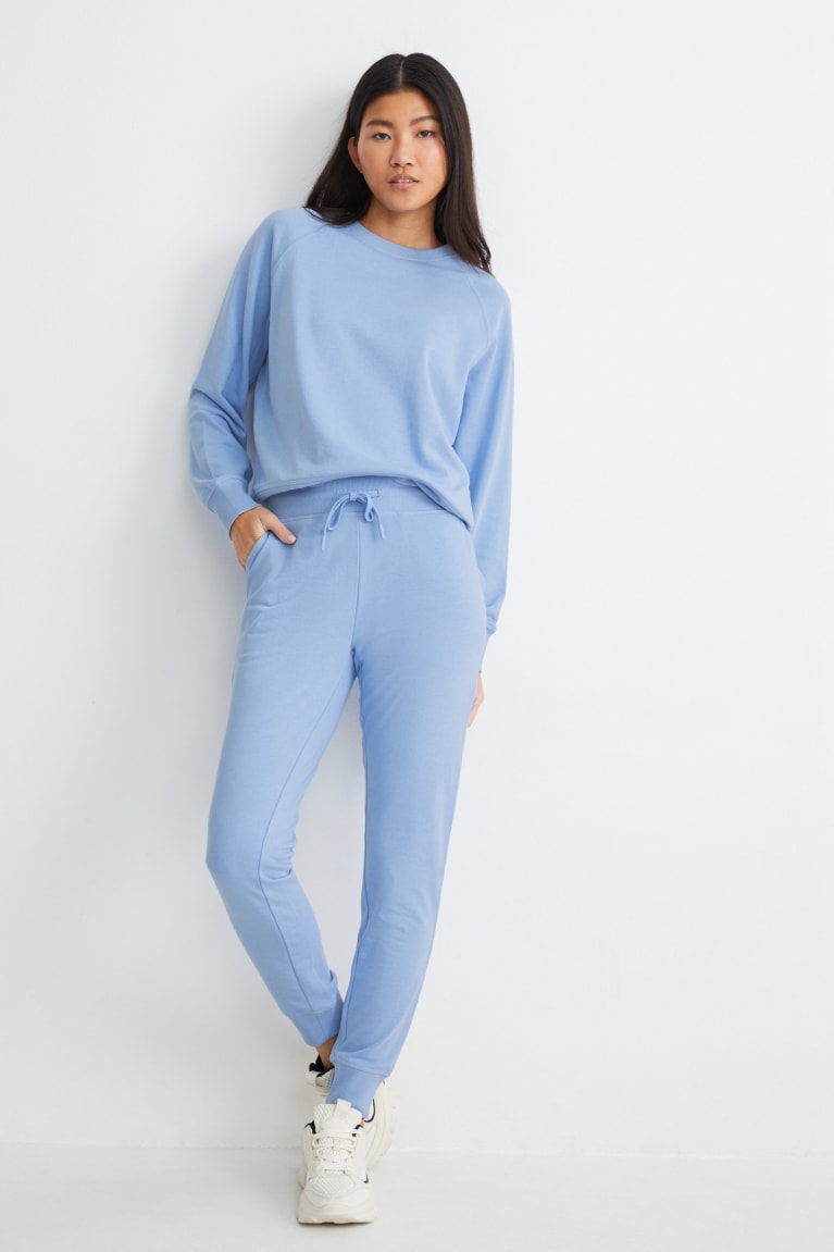 Light Blue C&A Basic With Organic Cotton Women's Sweatshirts | BITQE-8410