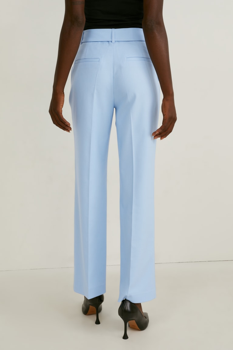 Light Blue C&A Cloth High Waist Recycled Women's Trousers | DGXOT-9408