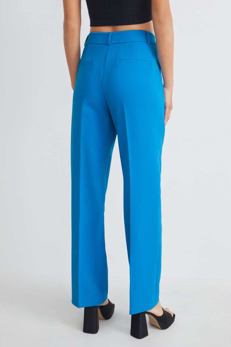 Light Blue C&A Cloth High Waist Straight Fit Recycled Women's Trousers | MFCOE-3489