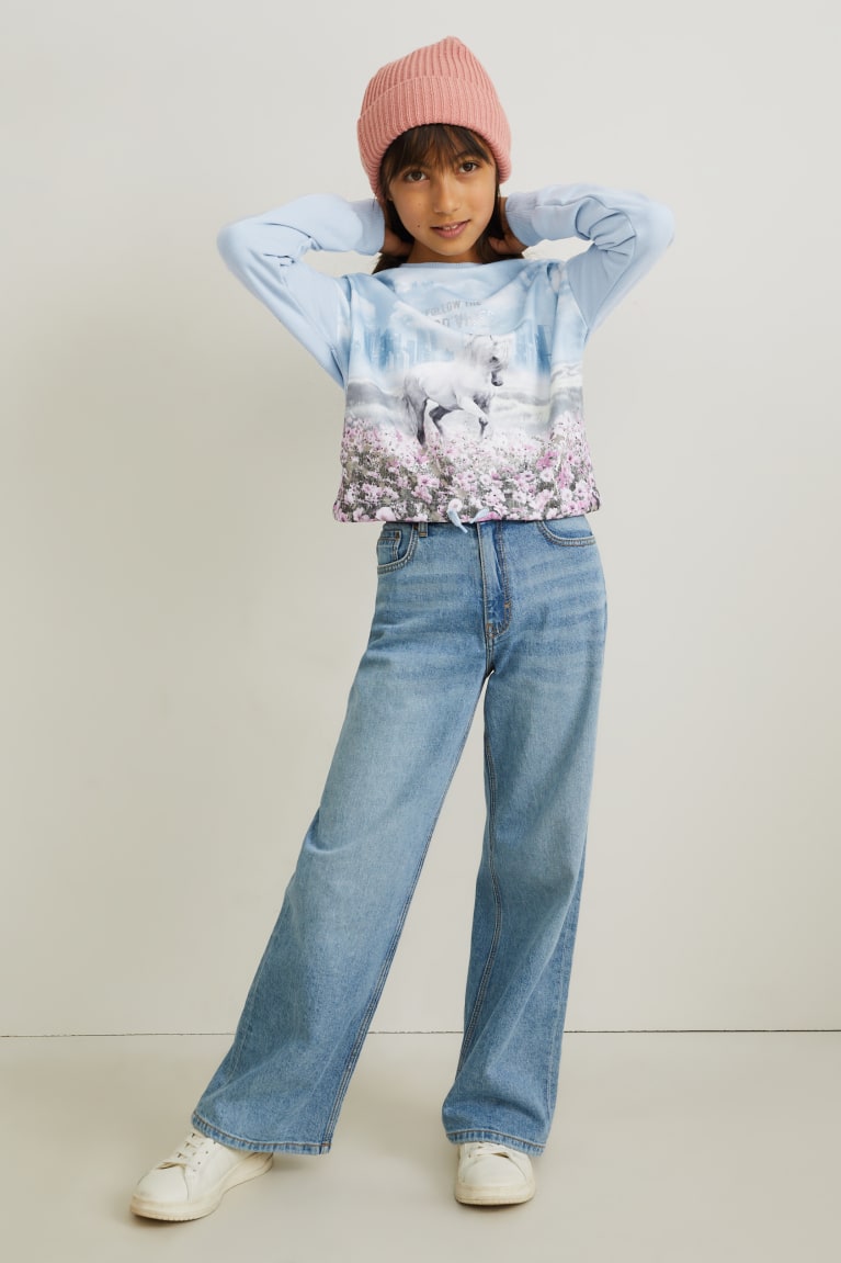 Light Blue C&A Girls' Sweatshirts | MLGOJ-0984