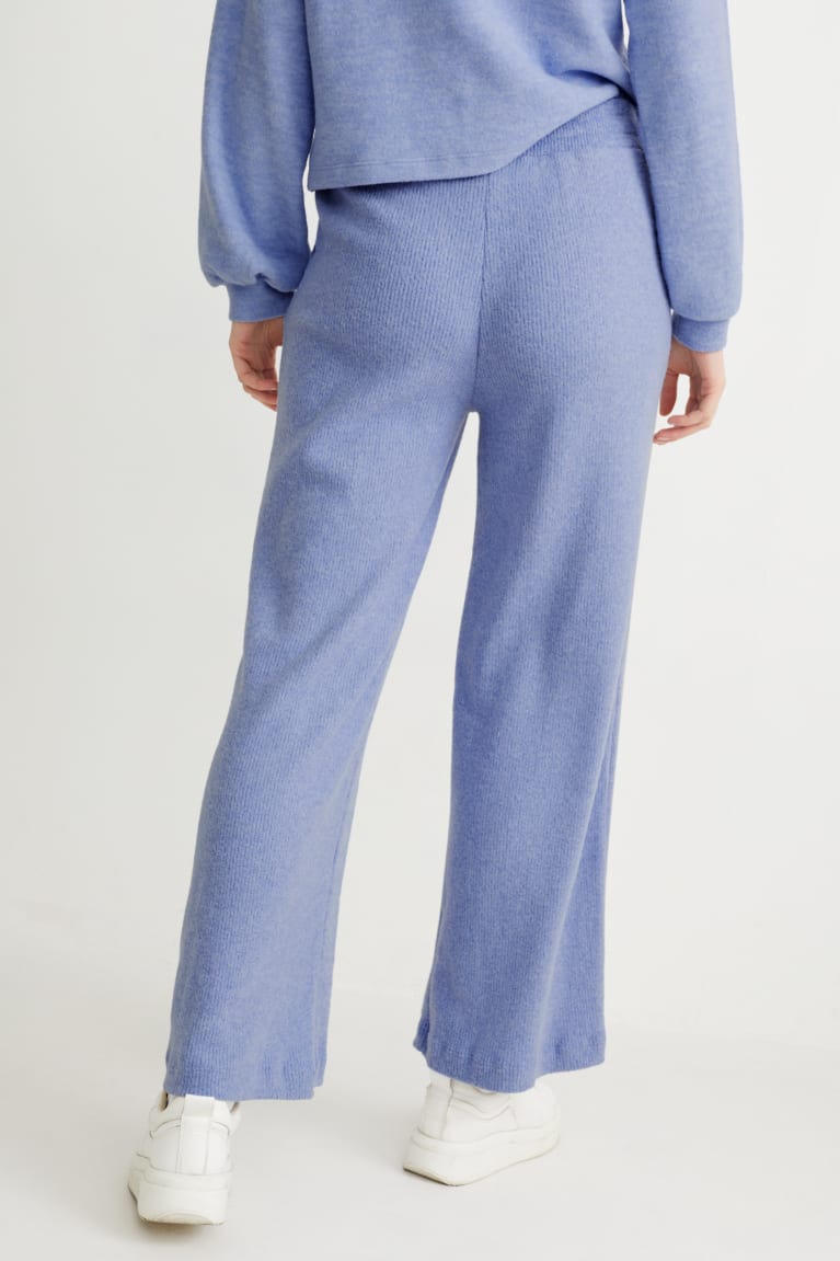 Light Blue C&A Knitted Regular Fit Women's Trousers | GQOPY-2807