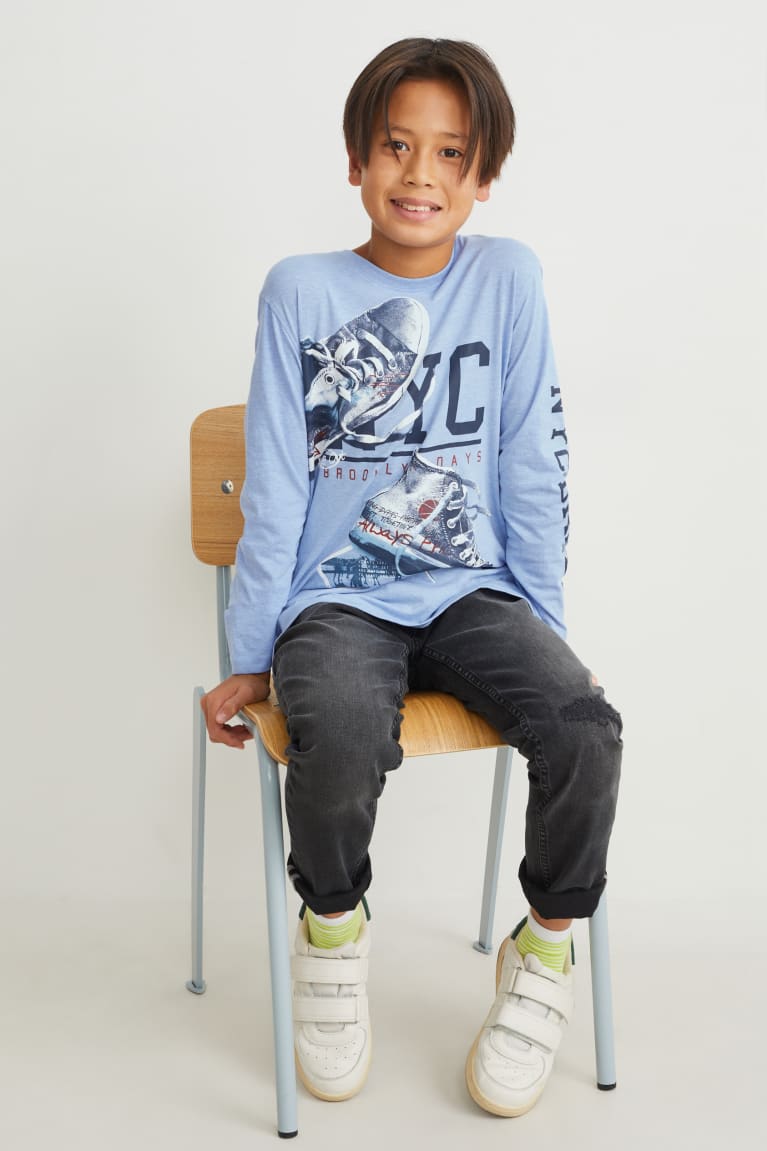 Light Blue C&A Long Sleeve Boys' Top | GJEAH-2451