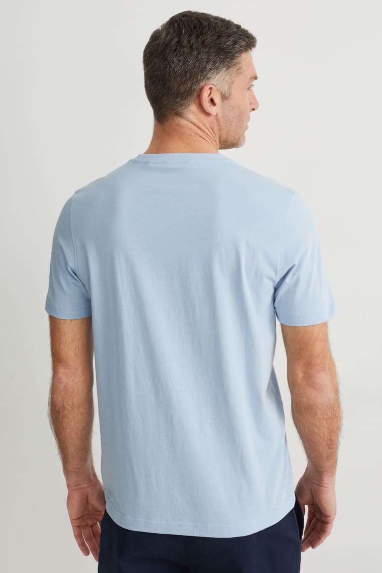 Light Blue C&A Men's T-shirts | VTXOM-4389