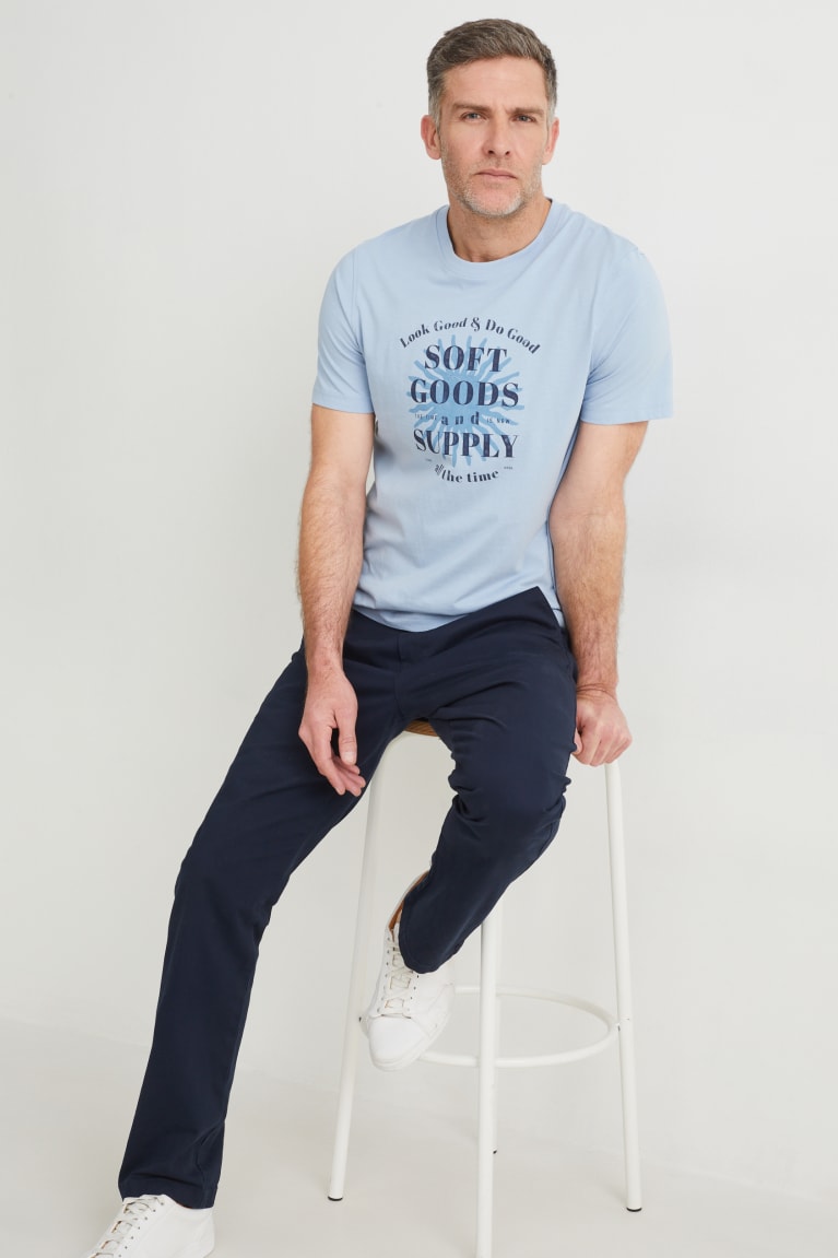 Light Blue C&A Men's T-shirts | VTXOM-4389