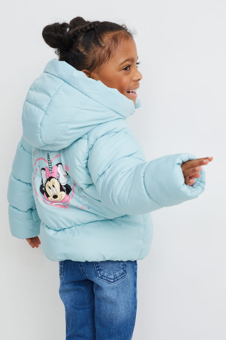 Light Blue C&A Minnie Mouse Quilted With Hood Recycled Girls' Jackets | WQILK-9081