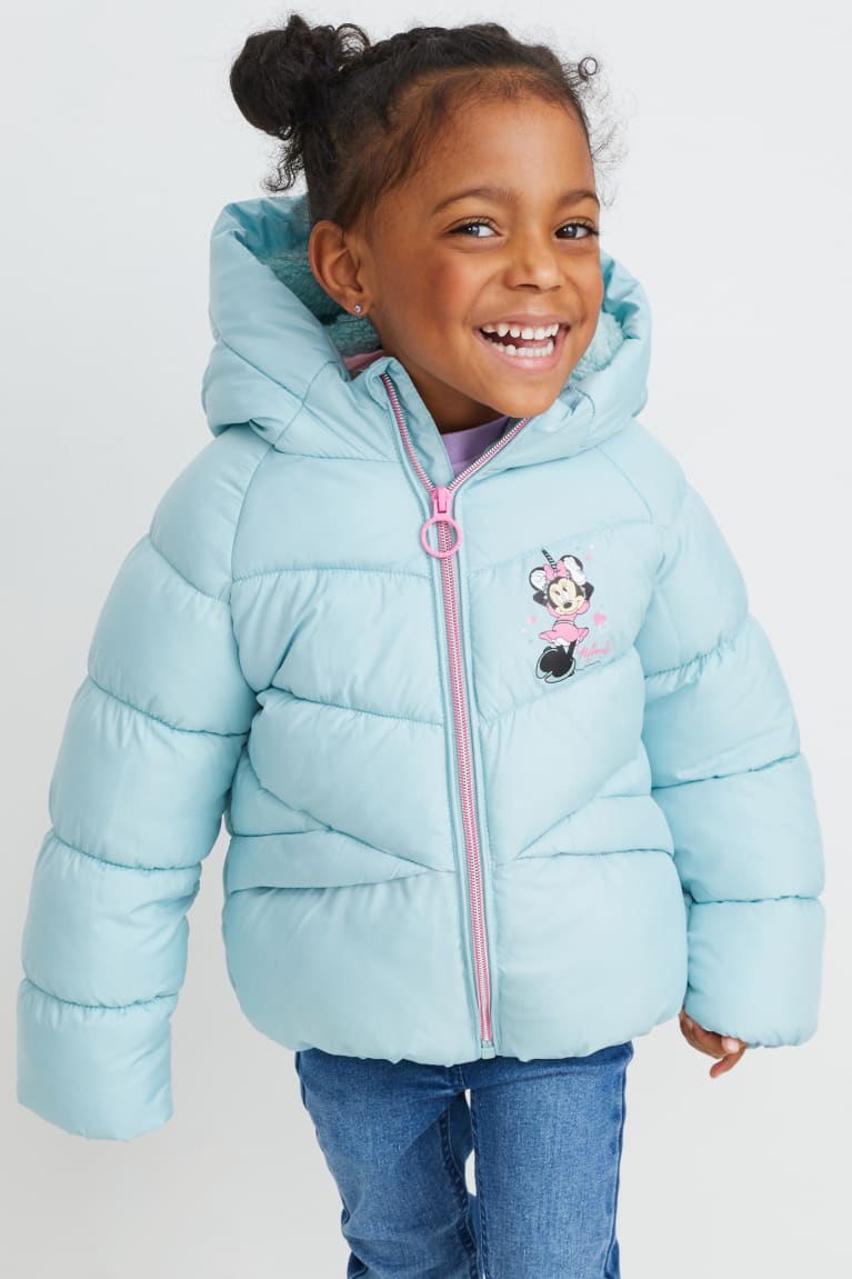 Light Blue C&A Minnie Mouse Quilted With Hood Recycled Girls' Jackets | WQILK-9081