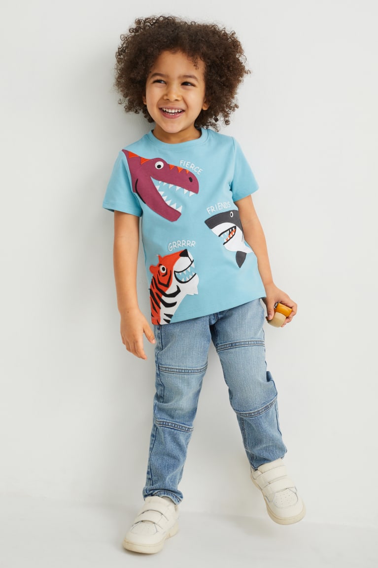 Light Blue C&A Multipack Of 2 Sleeve With In-conversion Cotton Boys' T-shirts | UTEZC-5243