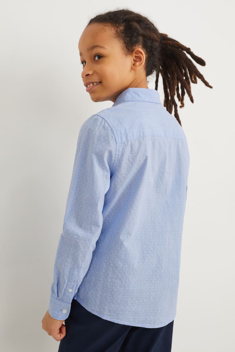 Light Blue C&A Patterned Boys' Shirts | RBAYG-5261