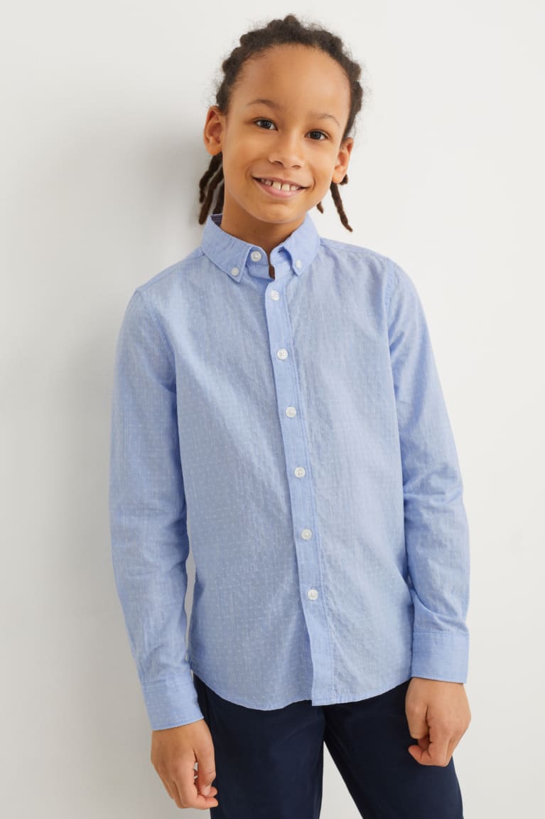 Light Blue C&A Patterned Boys\' Shirts | RBAYG-5261