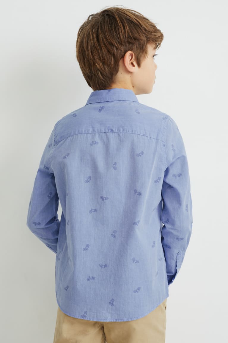 Light Blue C&A Patterned Boys' Shirts | ZMEYH-6804