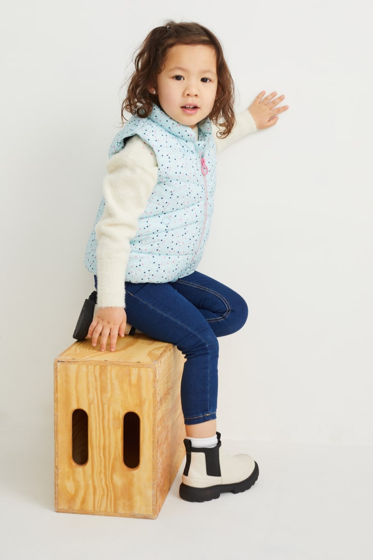 Light Blue C&A Quilted Gilet Polka Dot Girls' Jackets | ODSLT-8173