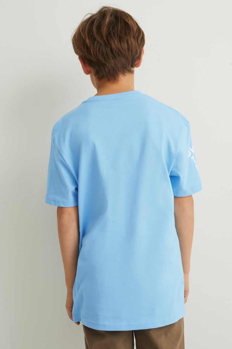 Light Blue C&A Sleeve With In-conversion Cotton Boys' T-shirts | NDIZM-6452