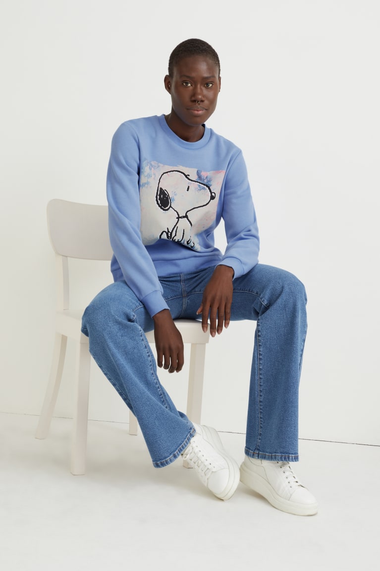 Light Blue C&A Snoopy Women's Sweatshirts | CUNWD-9368