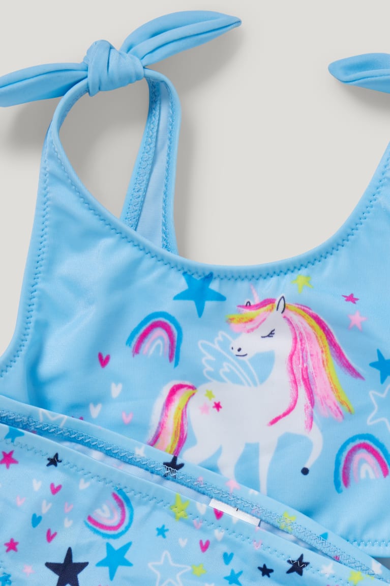 Light Blue C&A Unicorn Bikini Lycra® Xtra Life™ 2 Piece Girls' Swimwear | DCFKB-1649