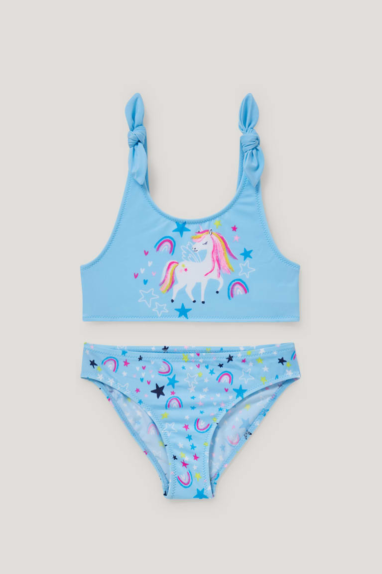 Light Blue C&A Unicorn Bikini Lycra® Xtra Life™ 2 Piece Girls\' Swimwear | DCFKB-1649