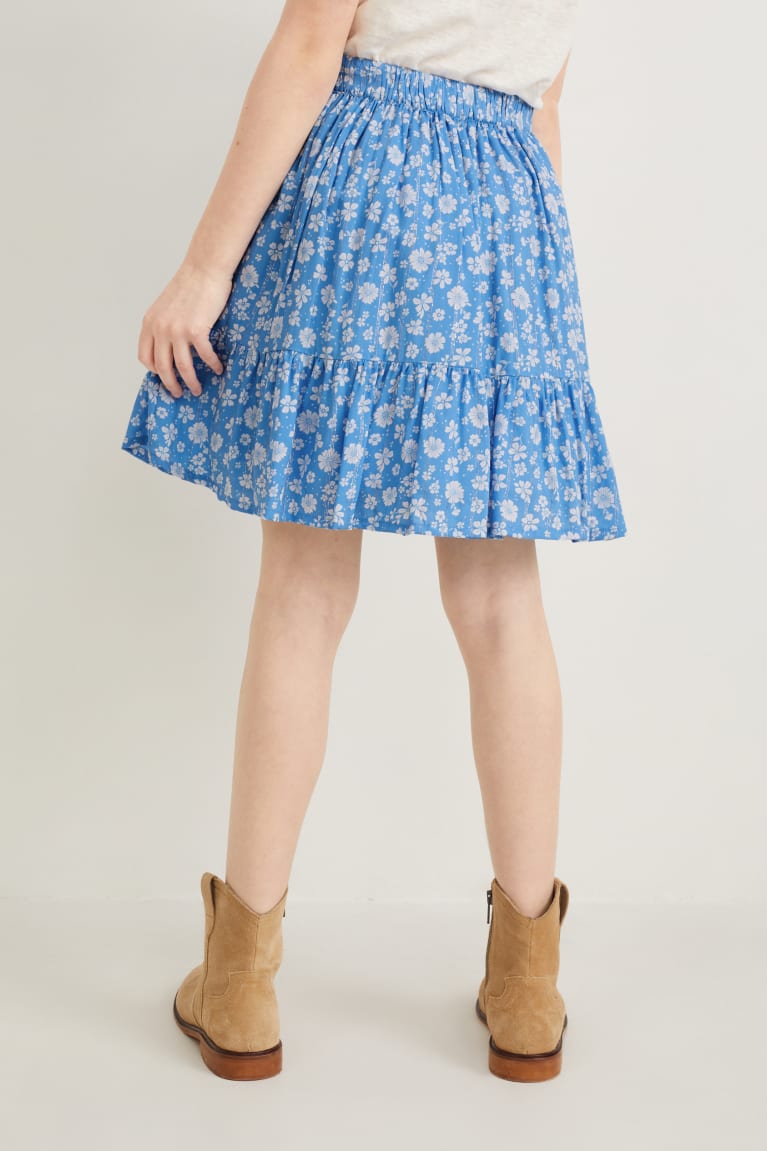 Light Blue C&A With Lenzing™ Ecovero™ Floral Girls' Skirts | WDHFZ-6814