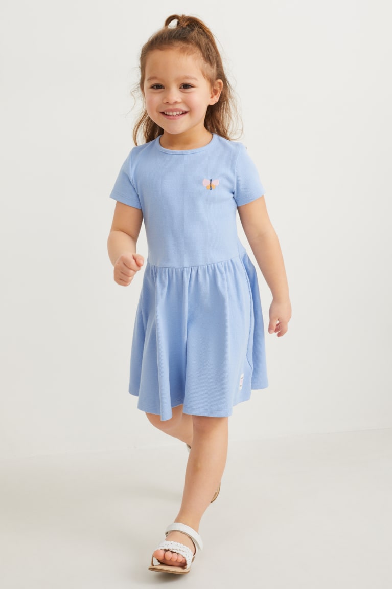 Light Blue C&A With Recycled Cotton Girls\' Dress | LPUFG-6857